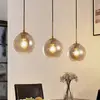 Lindby - hanglamp - 3lichts - staal, glas - E27 - rookgrijs, messing, ...