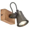 LINDBY Projecteur halogène à intensité variable 'Grandesa' en bois pour salon & salle à manger - brun, noir