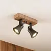 Lindby - halogeen spot - 2lichts - metaal, hout - H: 14 cm - GU10 - bruin, zwart