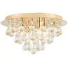 Lindby - plafondlamp - 4lichts - Staal, kristal - H: 19 cm - G9 - goud