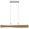 Lindby - Hanglamp- met dimmer - 1licht - Staal, eikenhout - H: 9.8 cm - mat nikkel, licht hout - Inclusief lichtbron