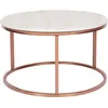 BELIANI Table basse effet marbre beige et pieds rose doré CORAL