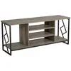 BELIANI Meuble TV effet bois foncé et noir FORRES