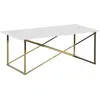 BELIANI Table basse blanche structure dorée EMPORIA