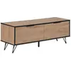 BELIANI Meuble TV effet bois clair / noir HALSTON