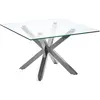 BELIANI Table basse en verre avec pieds argentés 70 x 70 cm STARLIGHT