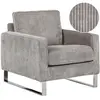 Fauteuil - BELIANI - VIND - Velours côtelé - Gris - Vintage