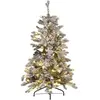 BELIANI Sapin de Noël LED effet neige 120 cm blanc TATLOW