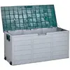 BELIANI Coffre de rangement extérieur jardin beige et vert 112 x 50 cm LOCARNO