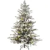 BELIANI Sapin de Noël Vert Artificiel à Flocons de Neige Pré-Allumé Métal 180 cm Brisco