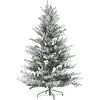 BELIANI Sapin de Noël Vert Artificiel à Flocons de Neige Support Métallique 180 cm Brisco
