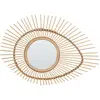 BELIANI Miroir Décoratif Suspendu Cadre en Bambou Forme Ovale 60 x 35 cm Naturel Bario