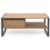 Finori Table basse Denver 55 Chêne artisanal et gris anthracite