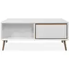 Calicosy Table basse - ARONA - Rectangulaire - Blanc / Chêne artisan - 94 x 40 x 55 cm