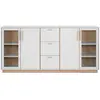CALICOSY Buffet - SPLIT 51B - Gris clair / Jackson Hickory - 4 portes,...