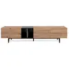 Finori Meuble TV 3 abattants - Décor chêne et noir - L 195 x P 37 x H ...