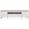 Calicosy Meuble TV Bertrix 56A - Décor travertin / blanc - Panneaux de particules - 177 x 51,5 x 40 cm