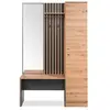 Vestiaire avec miroir - MEDAN 42B - Anthracite / Chêne artisan - 122 x...