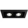 Metal Modern Encastré Twin Square Downlight Noir, 2 Lumières, Gu10