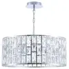 SANS Suspension cylindrique Gelid - Chrome & Cristal - 4 lumières - E27