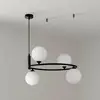MAYTONI DECORATIVE LIGHTING Lustre Suspension Exquis 4 Lumières, en forme de bol, armature en Métal couleur noir, plafonniers en verre couleur blanc, pour le