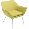 Fauteuil Lounge Avec Accoudoirs Assise En Tissu Vert