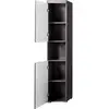 TRENDS INTERNATIONAL Colonne de salle de bain AMANDA - 2 portes - Gris brillant - L37 x P31 x H190 cm