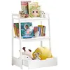 SoBuy KMB31-W Étagère de Rangement Jouets pour Enfants Coffre à Jouets Bibliothèque Étagère à Livres Porte-revues avec avec 2 étagè