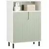 Meuble Bas Salle de Bain BZR138-GR SoBuy - 1 Compartiment Ouvert - 2 P...