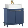 SoBuy Meuble sous vasque BZR113-B - 2 Portes - Bleu foncé - L60 x P30 ...