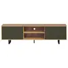 Meuble TV - SENTRA - 2 portes 2 niches - Vert foncé - 184 x 40 x 52 cm...