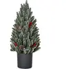 HOMCOM Kunstkerstboom voor op tafel met kunstsneeuw look 830-383
