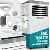 monzana Climatiseur mobile 4 en 1 avec télécommande minuterie Rafraîchisseur d'air Déshumidificateur Ventilateur 7000 BTU/h