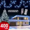 Monzana Lichtsnoer 400 LEDS   Afstandsbediening Timer   Koud Wit