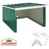 GARDEBRUK Garage robot tondeuse toit monopente métal 89x90x54cm résistante intempéries 4x piquets terre abri carport herbe vert