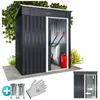 GARDEBRUK Abri de jardin acier zingué 164x84x182cm porte coulissante cabane bricolage rangement outils de jardin résistant aux intempéries