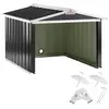 GARDEBRUK Garage robot tondeuse toit à 2 pans métal 86x100x63cm résistante intempéries 4x piquets terre abri carport herbe anthracite