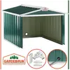 GARDEBRUK Garage robot tondeuse toit à 2 pans métal 86x100x63cm résistante intempéries 4x piquets terre abri carport herbe vert