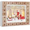 Calendrier de l'Avent en bois LED blanc chaud 3D - Spielwerk