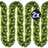 Casaria Kerstguirlande - 2x5m 100 LEDs-Dennennaalden Groen   Warm wit