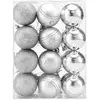 Casaria Lot de 24 boules de Noël argent
