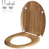 Casaria Abattant WC universel thermodurcissable frein siège de toilette salle de bain mécanisme d'abaissement automatique bambou