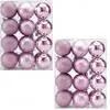 Casaria Kerstboomballen 48st Ø6cm - Mat Glanzend Glinsterend - Kunststof Roze