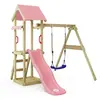 WICKEY Aire de jeux avec toboggan TinyWave rose pastel