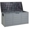 BELIANI Rangement de Jardin Forme Coffre 112x50 cm en Plastique Gris avec Roulettes Locarno