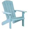 BELIANI Chaise de Jardin pour Enfants en Plastique Effet Bois Pour Terrasse Patio Bleu Clair Adirondack