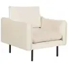 BELIANI Fauteuil en Velours Beige Clair Aluminium Bois de Pin et Contreplaqué Rembourré en Mousse Vinterbro