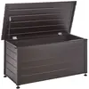 BELIANI Coffre d'Extérieur de Rangement en Aluminium 123 x 60 cm Meuble de Jardin Brun Foncé Campalto