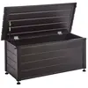 BELIANI Coffre d'Extérieur de Rangement en Aluminium 113 x 50 cm Meuble de Jardin Brun Foncé Campalto