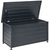 BELIANI Coffre d'Extérieur de Rangement en Aluminium 123 x 60 cm Meuble de Jardin Gris Foncé Campalto